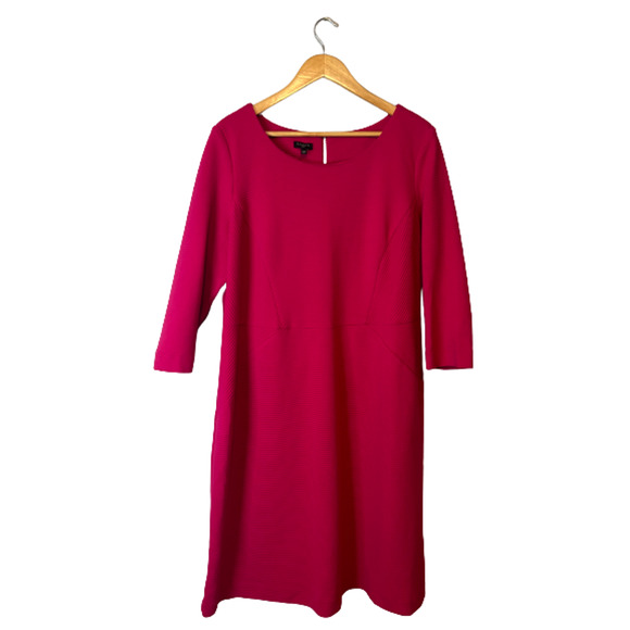 Talbots Dresses & Skirts - Talbots Pink Professional Ribbed Knee Length Shift Dress Women's 14W
